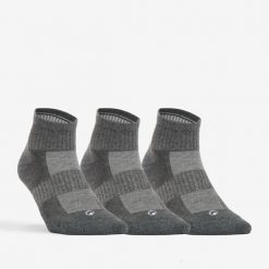 Skarpety sportowe tenis DECATHLON RS500 podwyższone 3 pary. Szare skarpetki sportowe Decathlon, bez wzorów, z bawełny. Za 39.99 zł.