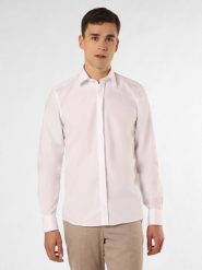 Finshley & Harding Koszula łatwa w prasowaniu z wywijanymi mankietami Mężczyźni Slim Fit Bawełna biały, 41. Białe koszule Finshley & Harding, m, bez wzorów, z bawełny, bez kołnierzyka, bez ramiączek. Za 119.95 zł.