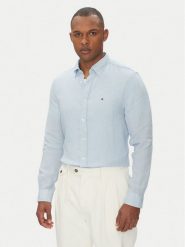 Tommy Hilfiger Koszula MW0MW34602 Błękitny Regular Fit. Niebieskie koszule Tommy Hilfiger, m, bez wzorów, ze lnu, bez kołnierzyka, bez ramiączek. Za 379.99 zł.