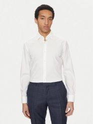 BOSS Koszula Hank 50532804 Biały Slim Fit. Białe koszule Boss, m, bez wzorów, z bawełny, bez kołnierzyka, bez ramiączek. Za 289.99 zł.