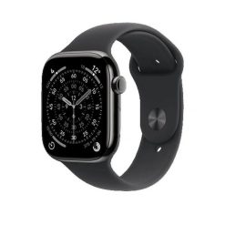 Zegarek sportowy Apple Watch Series 11 42 mm Antracytowy Tytan z Czarnym Paskiem. Czarne zegarki Apple. Za 3,550.55 zł.