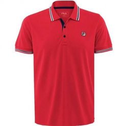 Koszulka sportowa męska Fila Polo Piro. Niebieskie koszulki polo Fila, m, bez wzorów, z bawełny, bez kołnierzyka, bez ramiączek. Za 385.00 zł.