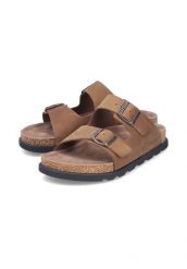 Sandały męskie Quechua 21190-26. Brązowe sandały Rieker, z materiału, z okrągłym noskiem, bez zapięcia. Za 341.00 zł.