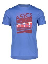 Asics Koszulka funkcyjna w kolorze niebieskim rozmiar: M. Niebieskie t-shirty sportowe ASICS, bez wzorów, z materiału, bez ramiączek, outdoorowe. Za 74.63 zł.