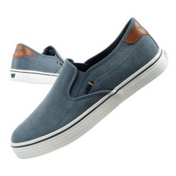 Buty sportowe trampki męskie Wrangler Calypso Slip-On. Niebieskie trampki Wrangler, m, bez wzorów, bez zapięcia. Za 169.00 zł.