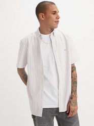 Levi's Koszula w kolorze błękitno-jasnoróżowo-białym rozmiar: M. Białe koszule Levi's®, m, bez wzorów, z bawełny, bez kołnierzyka, bez ramiączek. Za 97.95 zł.