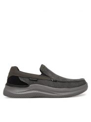 Skechers Półbuty Relaxed Fit: Hasting - Fielden 205066/BLK Czarny. Czarne eleganckie półbuty Skechers, bez wzorów, z materiału, bez obcasa, bez zapięcia. Za 289.99 zł.