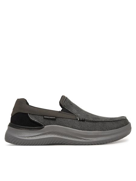 Skechers Półbuty Relaxed Fit: Hasting - Fielden 205066/BLK Czarny. Czarne eleganckie półbuty Skechers, bez wzorów, z materiału, bez obcasa, bez zapięcia. Za 198.99 zł.