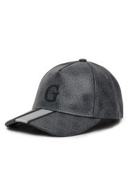 Guess Czapka z daszkiem AM9543 POL01 Szary. Szare czapki z daszkiem Guess, z aplikacjami, ze skóry. Za 129.99 zł.