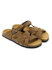 Mandel Skórzane klapki "Alvaro" w kolorze jasnobrązowym rozmiar: 46. Brązowe klapki Mandel, ze skóry. Za 152.99 zł.
