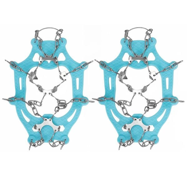 Raczki na buty turystyczne stalowe antypoślizgowe nakładki rozmiar 36-40 turkus. Niebieskie buty trekkingowe SPRINGOS, bez wzorów, bez zapięcia. Za 24.99 zł.