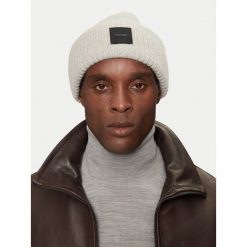Czapka Calvin Klein. Szare czapki zimowe CALVIN KLEIN, bez wzorów. Za 279.99 zł.
