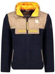Geographical Norway Kurtka polarowa "Teclass" w kolorze granatowo-beżowym rozmiar: XL. Brązowe kurtki Geographical Norway, xl, bez wzorów, z polaru, bez kaptura. Za 165.31 zł.