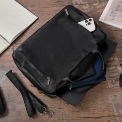 Torba męska skóra ekologiczna na dokumenty A4 laptopa czarna Beltimore M03. Czarne torby na laptopa . Za 199.99 zł.