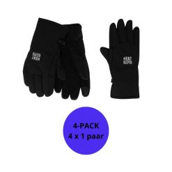 Rękawiczki zimowe męskie - Softshell - I-Touch 4 pary. Czarne rękawiczki HEAT KEEPER, na zimę, bez wzorów, z poliamidu. Za 313.29 zł.