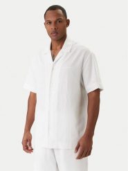 Emporio Armani Koszula EM000593 AF20590 U0002 Biały Regular Fit. Białe koszule Emporio Armani, m, bez wzorów, z wiskozy, bez kołnierzyka, bez ramiączek. Za 579.99 zł.