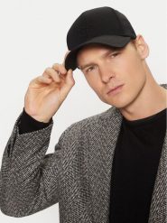 BOSS Czapka z daszkiem 50495121 Czarny. Czarne czapki z daszkiem Boss, bez wzorów, z bawełny. Za 199.99 zł.