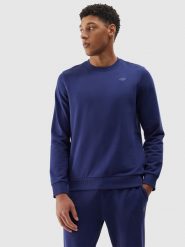 4F Bluza dresowa nierozpinana bez kaptura męska - granatowa XL. Niebieskie bluzy 4F, l, bez wzorów, z bawełny, bez kaptura. Za 129.99 zł.
