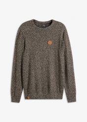 Cienki sweter z czystej bawełny. Brązowe swetry nierozpinane bonprix, l, bez wzorów, z bawełny, bez kołnierzyka, bez ramiączek. Za 129.99 zł.