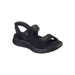 Sandały SKECHERS SLIP-INS GO WALK FLEX Czarny. Czarne sandały Skechers, z tkaniny, bez zapięcia. Za 298.99 zł.