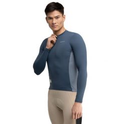Męska koszulka rowerowa gravel z długim rękawem Kolarstwo Siroko GM3 Karakór. Niebieskie bluzy SIROKO, m, bez wzorów, z materiału, bez kaptura. Za 297.00 zł.
