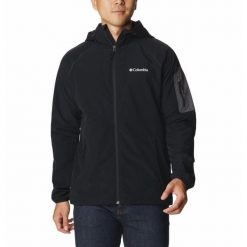 Kurtka Przejściowa Męska Columbia Tall Heights Hooded Softshell. Czarne kurtki Columbia, l, bez wzorów, z poliesteru, bez kaptura. W wyprzedaży za 394.00 zł.