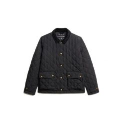 Kurtka puchowa Superdry Estate Coach. Czarne kurtki Superdry, m, bez wzorów, z puchu, bez kaptura. Za 475.55 zł.