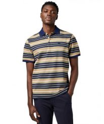 MESKA KOSZULKA POLO WRANGLER STRIPE POLO SHIRT ALOE 112371510. Koszulki polo Wrangler, xl, bez wzorów, bez kołnierzyka, bez ramiączek. Za 109.99 zł.