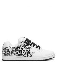 DC Sneakersy GAVELER ADYS100536-TPR Biały. Białe buty sportowe casual DC, bez wzorów, ze skóry, bez zapięcia. Za 239.99 zł.