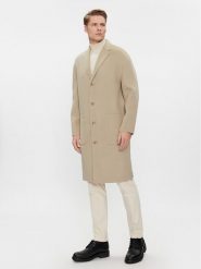 Calvin Klein Płaszcz wełniany K10K111601 Beżowy Regular Fit. Brązowe płaszcze CALVIN KLEIN, na zimę, m, bez wzorów, z syntetyku, bez kaptura. Za 1,899.00 zł.