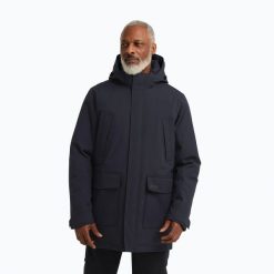 Kurtka przeciwdeszczowa męska Jack Wolfskin Canyon Shield Parka. Niebieskie kurtki przeciwdeszczowe Jack Wolfskin, m, bez wzorów, bez kaptura. Za 1,049.00 zł.