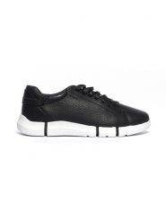 Geox Skórzane sneakersy "Adacter" w kolorze czarnym rozmiar: 45. Czarne buty sportowe casual Geox, bez wzorów, bez zapięcia. Za 206.42 zł.