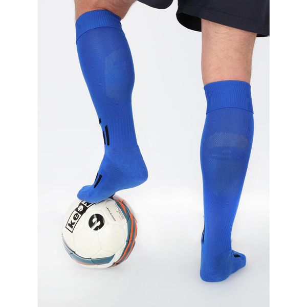 Getry piłkarskie KEEZA premium. Niebieskie legginsy długie sportowe KEEZA, bez wzorów, do piłki nożnej. Za 26.00 zł.