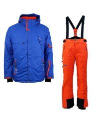 Peak Mountain 2-częściowy zestaw w kolorze niebiesko-pomarańczowym rozmiar: XXL. Niebieskie kurtki narciarskie i snowboardowe Peak Mountain, xxl, bez wzorów, narciarskie. Za 380.41 zł.