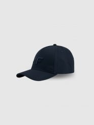 4F Czapka z daszkiem strapback męska - granatowa S/M (58cm). Niebieskie czapki z daszkiem 4F, bez wzorów, z bawełny. Za 59.99 zł.
