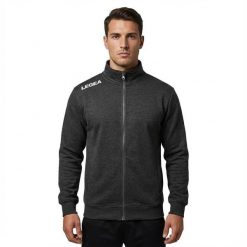Męska Bluza Treningowa z Kapturem Szary Melanż. Szare bluzy z kapturem Legea, m, bez wzorów, z bawełny, bez kaptura. Za 96.00 zł.