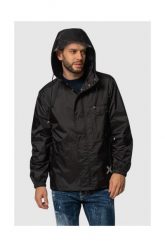 KENZO Kurtka wiatrówka z kapturem czarna. Czarne kurtki KENZO, m, bez wzorów, z kapturem. W wyprzedaży za 1,249.99 zł.