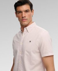 Superdry Klasyczna koszula seersucker z krótkim rękawem — 100% bawełna. Białe koszule Superdry, na lato, l, bez wzorów, z bawełny, bez kołnierzyka, bez ramiączek. Za 282.85 zł.