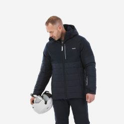 Kurtka narciarska męska Wedze 100 Warm. Niebieskie kurtki narciarskie i snowboardowe WED'ZE, m, bez wzorów, z materiału, narciarskie. Za 369.99 zł.