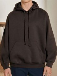 Bluza hoodie comfort fit - brązowy. Brązowe bluzy bez kaptura Sinsay, l, bez wzorów, bez kaptura. W wyprzedaży za 17.99 zł.