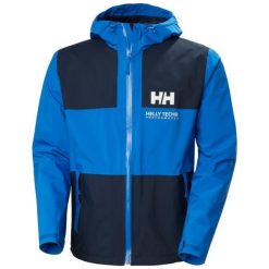Kurtka wodoodporna Helly Hansen Ace Graphic. Niebieskie kurtki przeciwdeszczowe Helly Hansen, m, bez wzorów, bez kaptura. Za 715.50 zł.