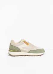 Sneakersy Dockers by Gerli ze wstawkami z siateczki. Szare buty sportowe casual bonprix, bez wzorów, bez zapięcia. Za 159.99 zł.