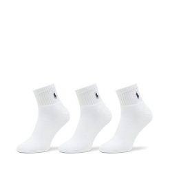 Zestaw 3 par wysokich skarpet męskich Polo Ralph Lauren. Białe skarpety Polo Ralph Lauren, bez wzorów. Za 99.99 zł.