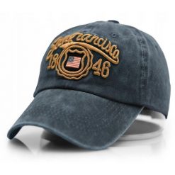 Czapka z Daszkiem (Bejsbolówka) - Pako Jeans - Styl Retro, Granat. Niebieskie czapki z daszkiem Pako Jeans, bez wzorów, z bawełny. Za 55.00 zł.