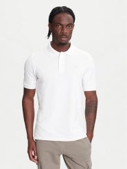 Guess Polo Z5YP02 K9WF1 Biały Regular Fit. Białe koszulki polo Guess, m, z aplikacjami, z bawełny, bez kołnierzyka, bez ramiączek. Za 269.99 zł.