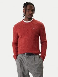Gant Sweter 8050213 Czerwony Regular Fit. Czerwone swetry rozpinane GANT, m, bez wzorów, z wełny, bez kołnierzyka, bez ramiączek. Za 599.99 zł.