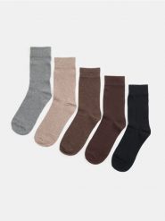Prążkowane skarpetki z bawełną 5 pack - wielobarwny. Skarpety Sinsay, bez wzorów, z bawełny. Za 19.99 zł.