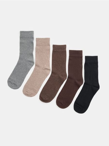 Prążkowane skarpetki z bawełną 5 pack - wielobarwny. Skarpety Sinsay, bez wzorów, z bawełny. Za 19.99 zł.