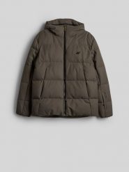 4F Kurtka zimowa membrana 5000 męska - khaki M. Brązowe kurtki 4F, na zimę, m, bez wzorów, bez kaptura. Za 499.99 zł.