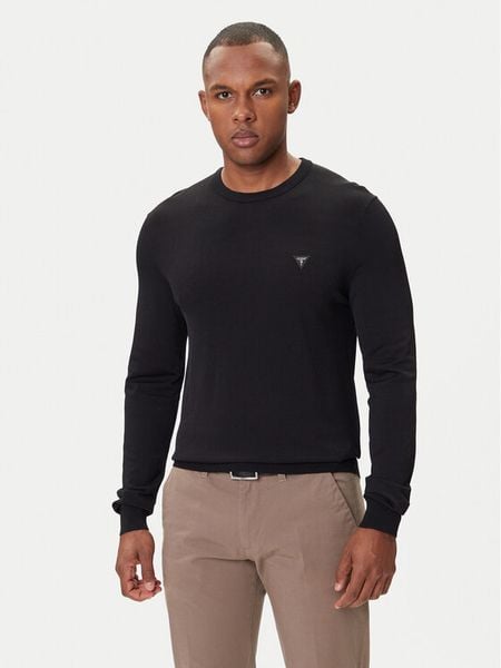 Guess Sweter M4YR29 Z3DM0 Czarny Regular Fit. Czarne swetry rozpinane Guess, m, z aplikacjami, z wiskozy, bez kołnierzyka, bez ramiączek. Za 249.99 zł.